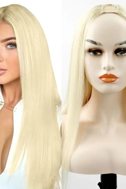 U Part Wig Human Hair 180 Density Real Natural Hair U Part Wigs 613 Blonde U Shape Wigs Human Hair U Wigs For Women 14-28inch