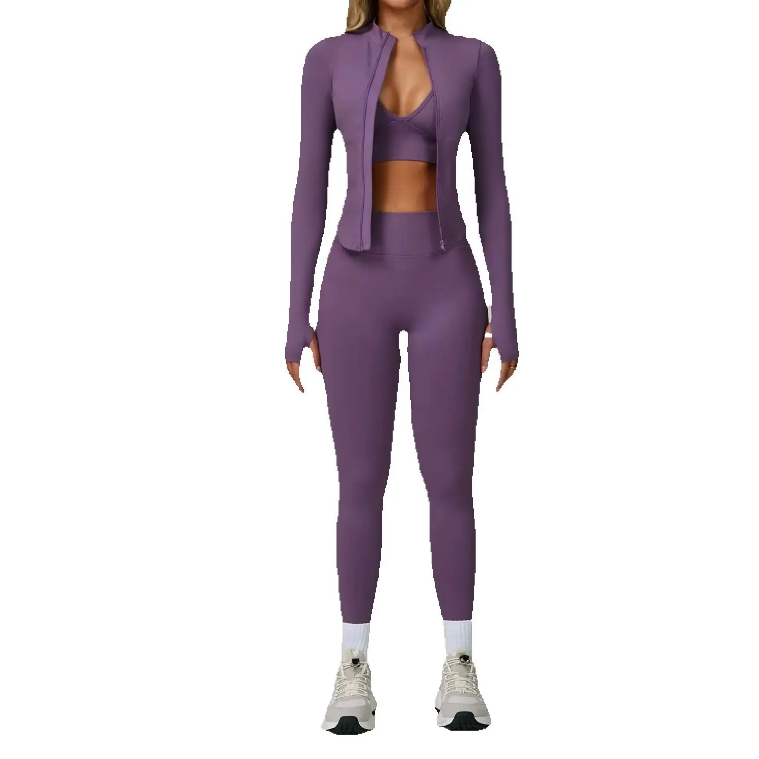 Seamless Sports Set Women's Fitness 2/3PCS Yoga Suit Sportswear Running Bra Workout Scrunch Butt Leggings Gym Athletic Wear - Image 2