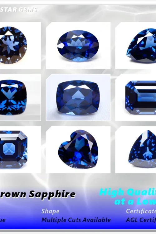 Lab Grown Sapphire Royal Blue Color Multiple Cuts Available Gems For Jewelry Setting&Custom Design Selectable Certificate