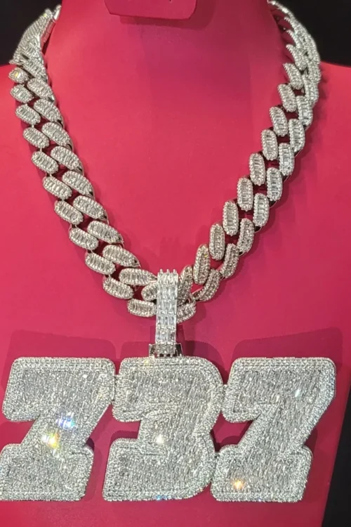 Personalized Solid Back Name Necklace Chain Custom Iced Out Number&Letter Pendant Birthday Gift Icy Baguettecz Hip Hop Jewelry
