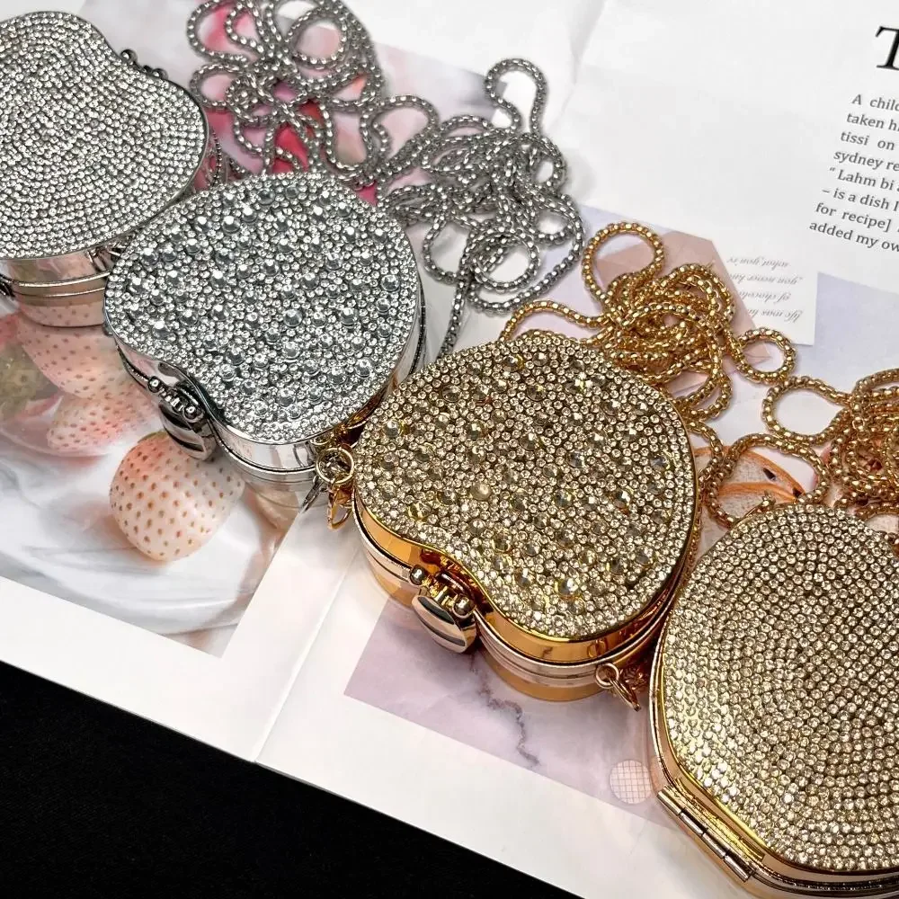 Detachable Long Chain Rhinestone Inlay Clutch Bag Lightweight Waterproof Crystal Glitter Purse Small Capacity Glitter - Image 4