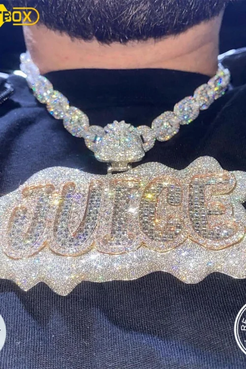 Personalized Letter Customized Name Necklace Iced Out Number Pendant for Men Big Baguette Hip Hop Rock Rapper Jewelry Fashion