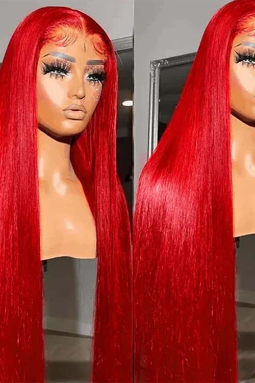 Hot Red 13×6 Hd Lace Frontal Human Hair Wigs Preplucked Burgundy Colored Wigs Human Hair Brazilian 13×4 Lace Front Red Wig