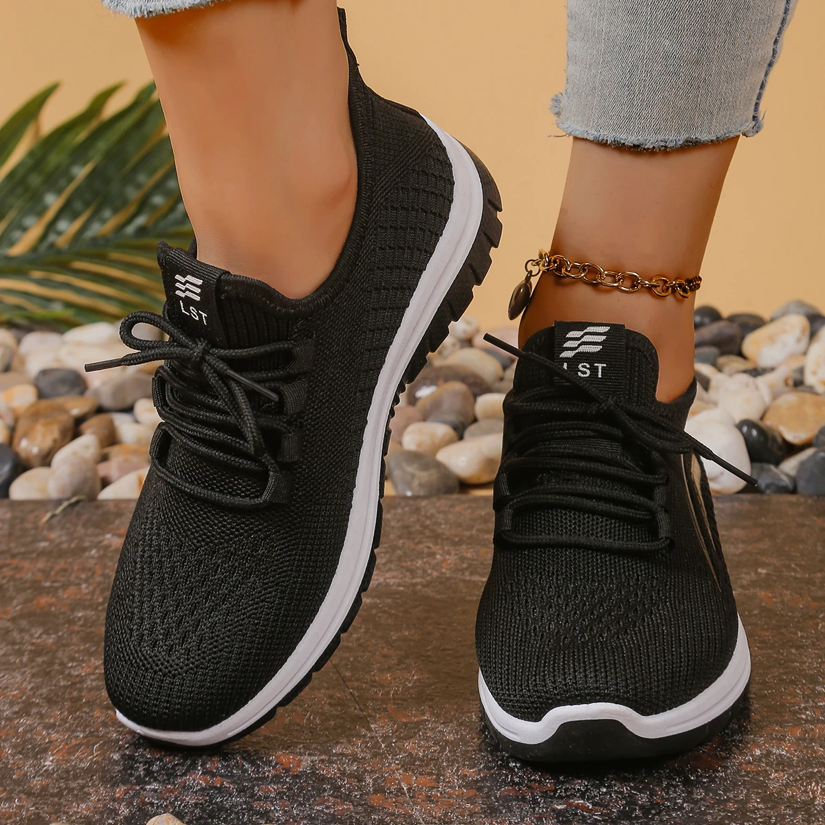 Women's shoes, soft soles, not tired feet,summer sneakers platform shoes, flying weaving, breathable women's sneakers shoes - Image 4