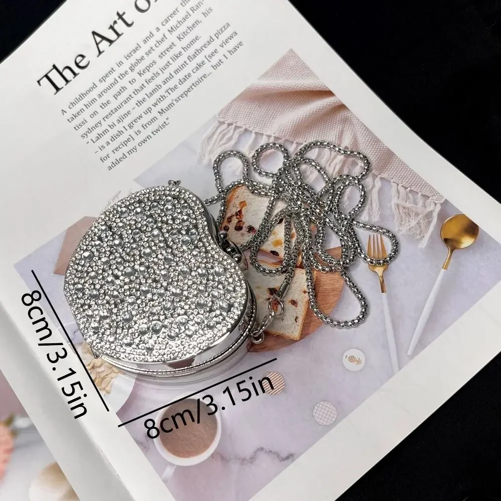 Detachable Long Chain Rhinestone Inlay Clutch Bag Lightweight Waterproof Crystal Glitter Purse Small Capacity Glitter - Image 6