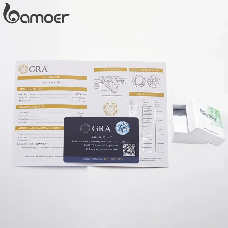 BAMOER D Color VVS1 EX Moissanite Flower Ring 1ct Round Moissanite Diamond Solitaire Engagement 925 Sterling Silver Rings For Wo - Image 6