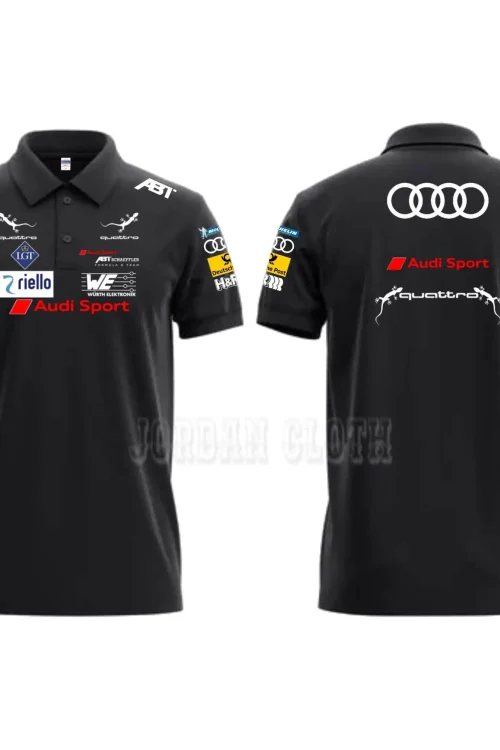 Audi Sport Racing Team Polo Shirts, T-shirts, Lapel Casual T-shirts, Pure Cotton Men’s and Women’s Casual Daily Polo Shirts