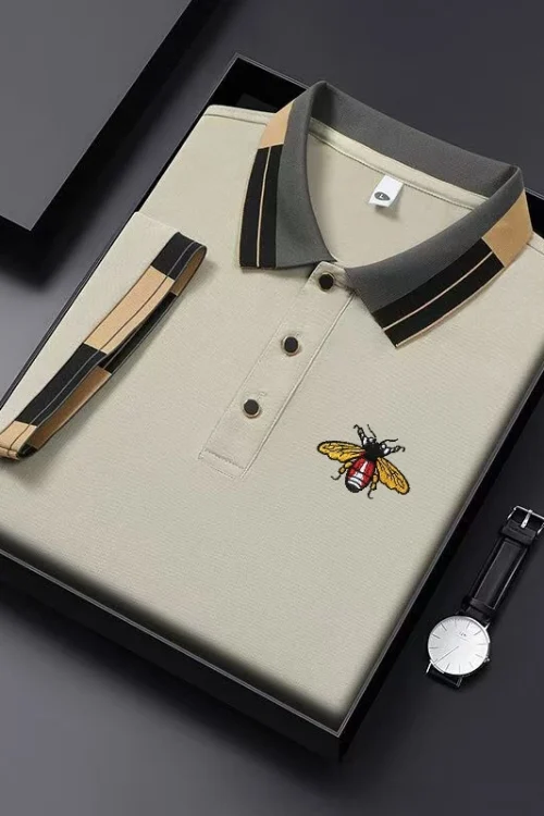 New Men’s Fashion Embroidered Collar Short Sleeve Summer New Breathable Polo Shirt Short Sleeve, High Quality Outdoor Men’s Top