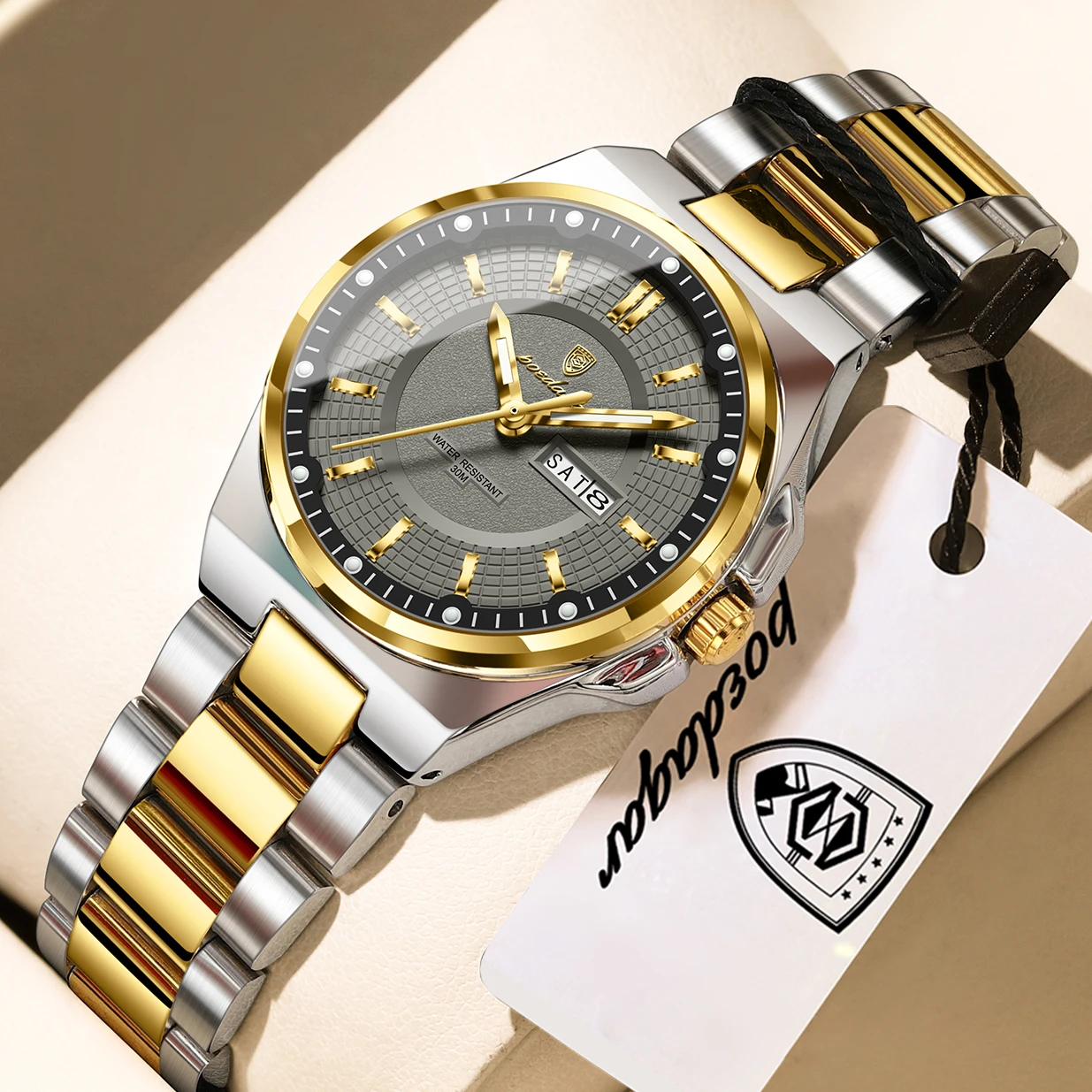 POEDAGAR Fashion Ladies Watch Top Elegant Week Date Woman Clock Quartz Stainless Steel Luminous Waterproof Women’s Watches Reloj