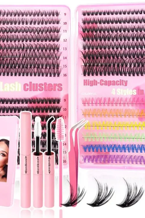 Colour Lash Clusters Set False Eyelashes Extensions Kit Diy Bond And Seal Colorful Simulation Grafted Eyelashes Makeup Supplies