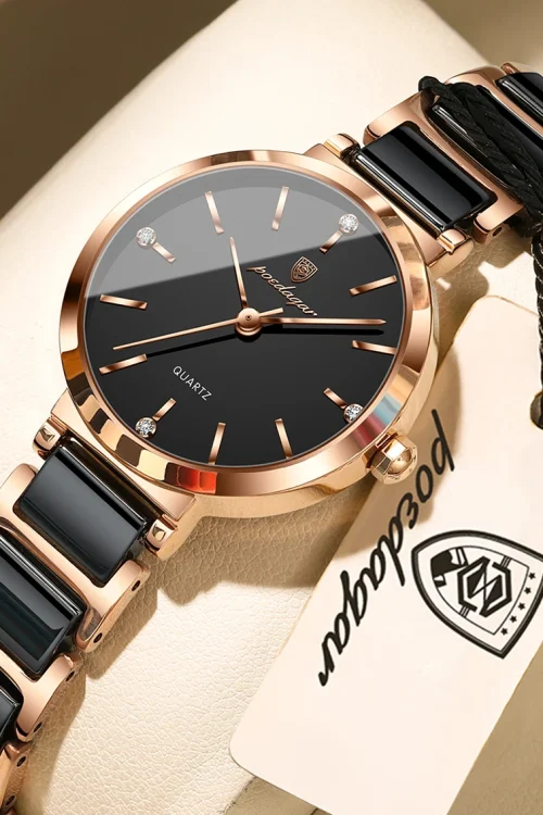 POEDAGAR Top Diamond Luxury Watch For Woman High Quality Waterproof Ladies Quartz Watch Stainless Steel Women Watches Female+Box