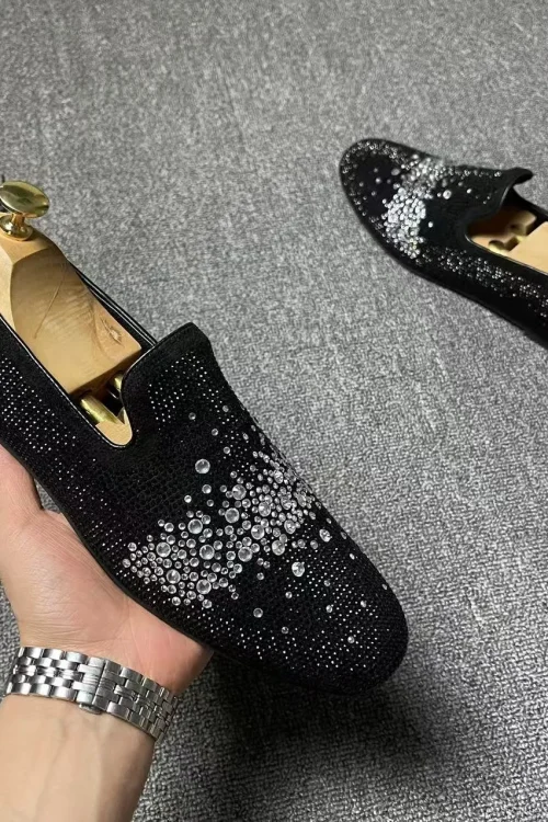 suit shoes man wedding loafers European American style crystal business shoes man British style man official shoes designer