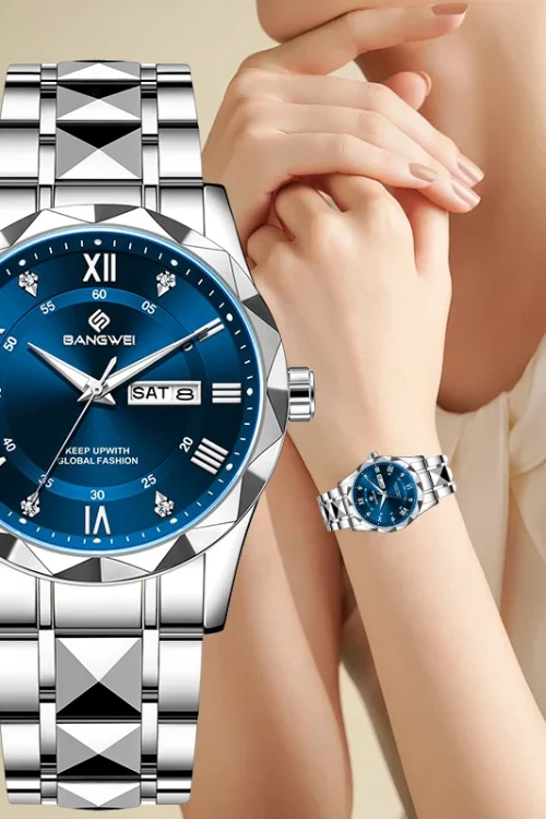 BANGWEI Woman Watch Luxury Elagant Classic Fashion ClockBusiness Casual Date Stainless Waterproof Luminous Quartz Ladies Watches