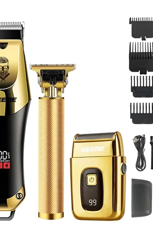 T9 Vintage Men’s Electric Hair Clipper Beard Trimmer/Rechargeable Hair Cutting Machine With Nose Hair Trimmer Kit Boyfriend Gift