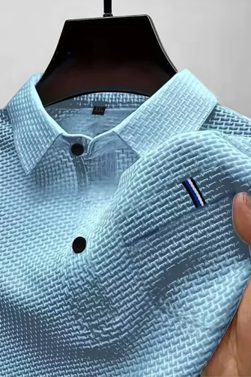 Summer ice silk lapel pocket POLO shirt, men’s short-sleeved T-shirt, men’s clothing top