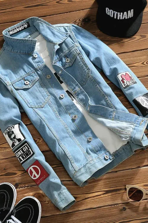 Autumn 2025 New Style Men’s Korean Trendy Slim-fit Retro Denim Jacket Student Wear Coat Large Size