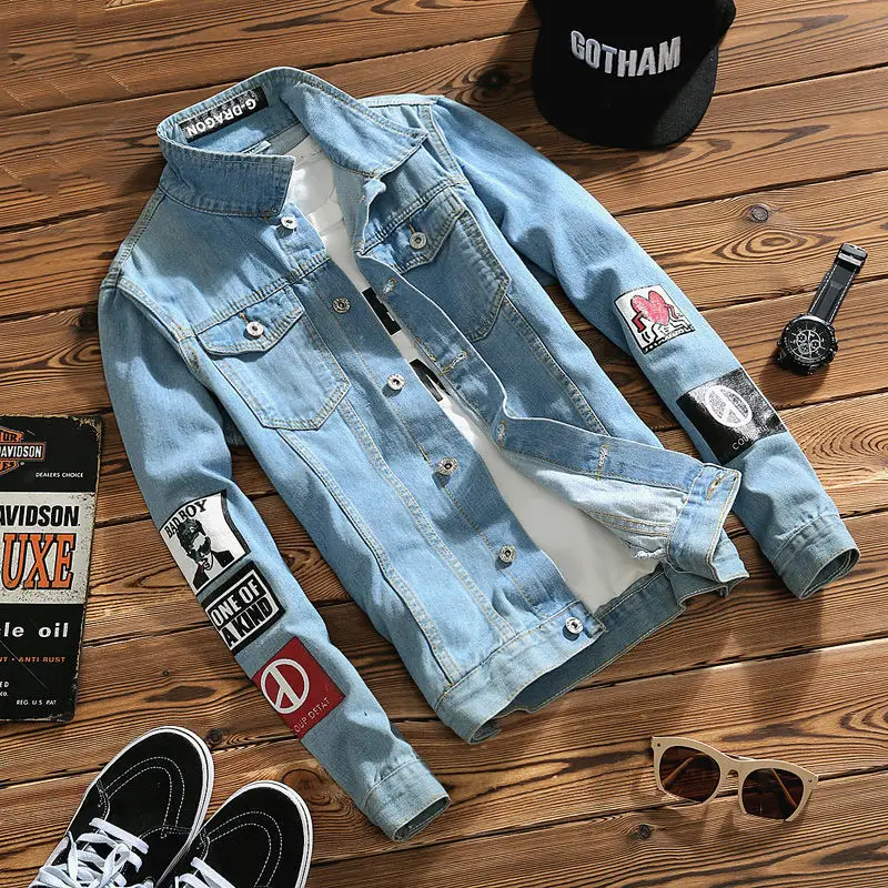 Autumn 2025 New Style Men’s Korean Trendy Slim-fit Retro Denim Jacket Student Wear Coat Large Size