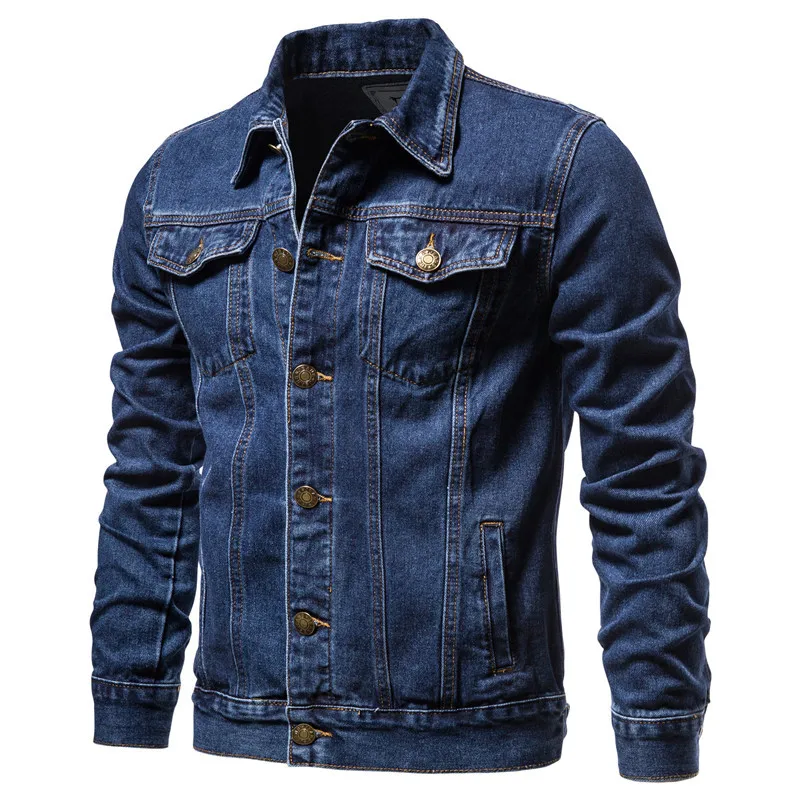 Men's cotton European size denim jacket, fashionable and trendy for autumn and winter seasons. - Image 5