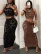 FHSEER Plus Size 2PCS Women's Sexy Set See Through Mesh Hollow Out Crop Tank & High Waist Bodycon Mini Skirt Stretechy Clubwear