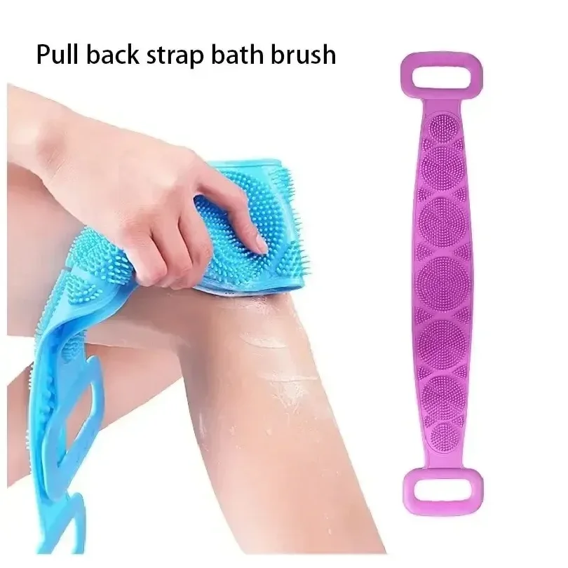 Body Sponge Silicone Back Brushes Bath Towels Scrubber Rubbing Back Peeling Massage Shower Belt Extended Skin Clean Brushes - Image 2