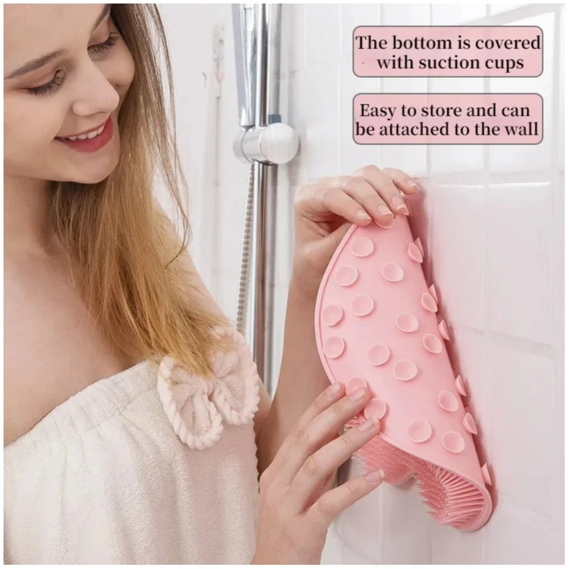 Silicone Massage Shower Mat Non-slip Wash Foot Pad Foot Exfoliating Bathroom Rub Back Brush with Sucker Bath Massage Brush Pad - Image 4