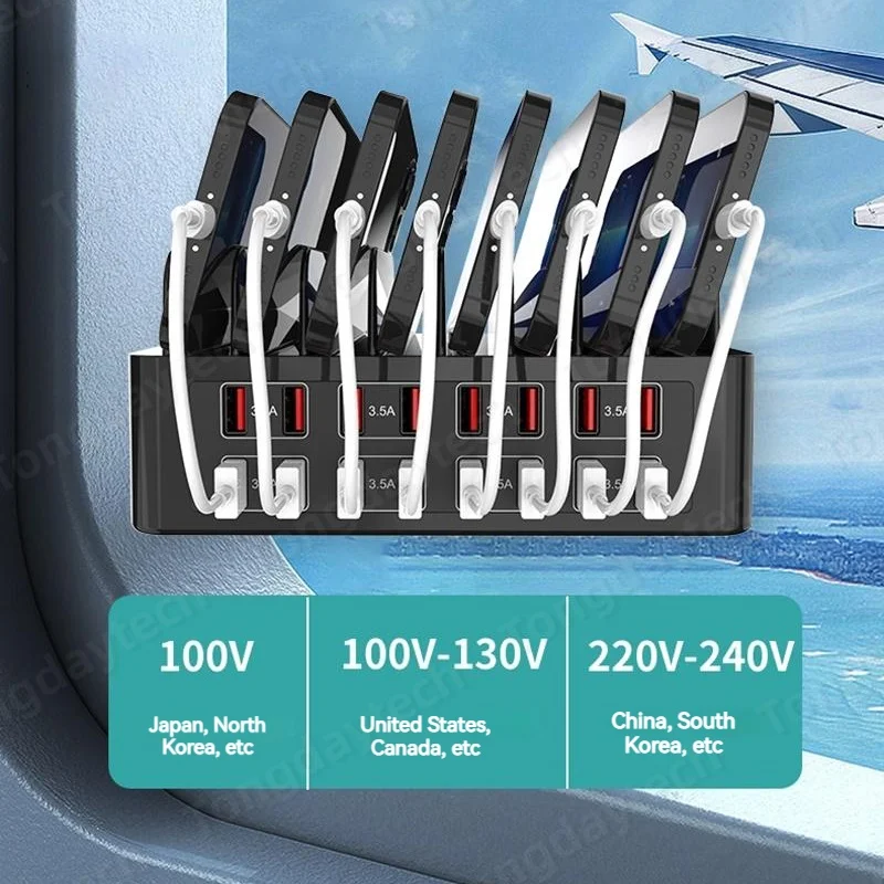 150W Universal Multi USB Type C Fast Charger 16 Port 3.5A MAX Charging Station Stand For Ipad Iphone 17 16 Samsung Xiaomi Tablet - Image 5