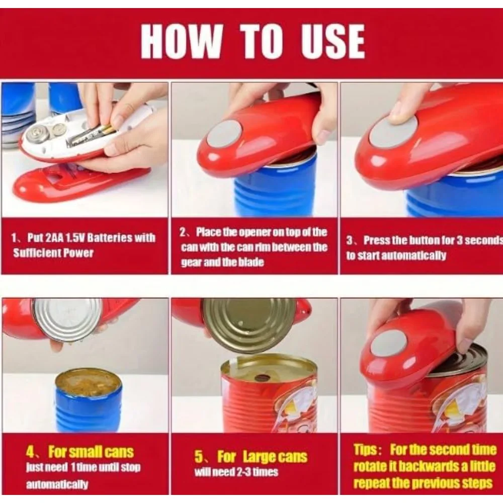 Professional Electric Can Opener,an Excellent Kitchen Gadget,one-touch Can Opener Design, Suitable for The Elderly and Arthritis - Image 6