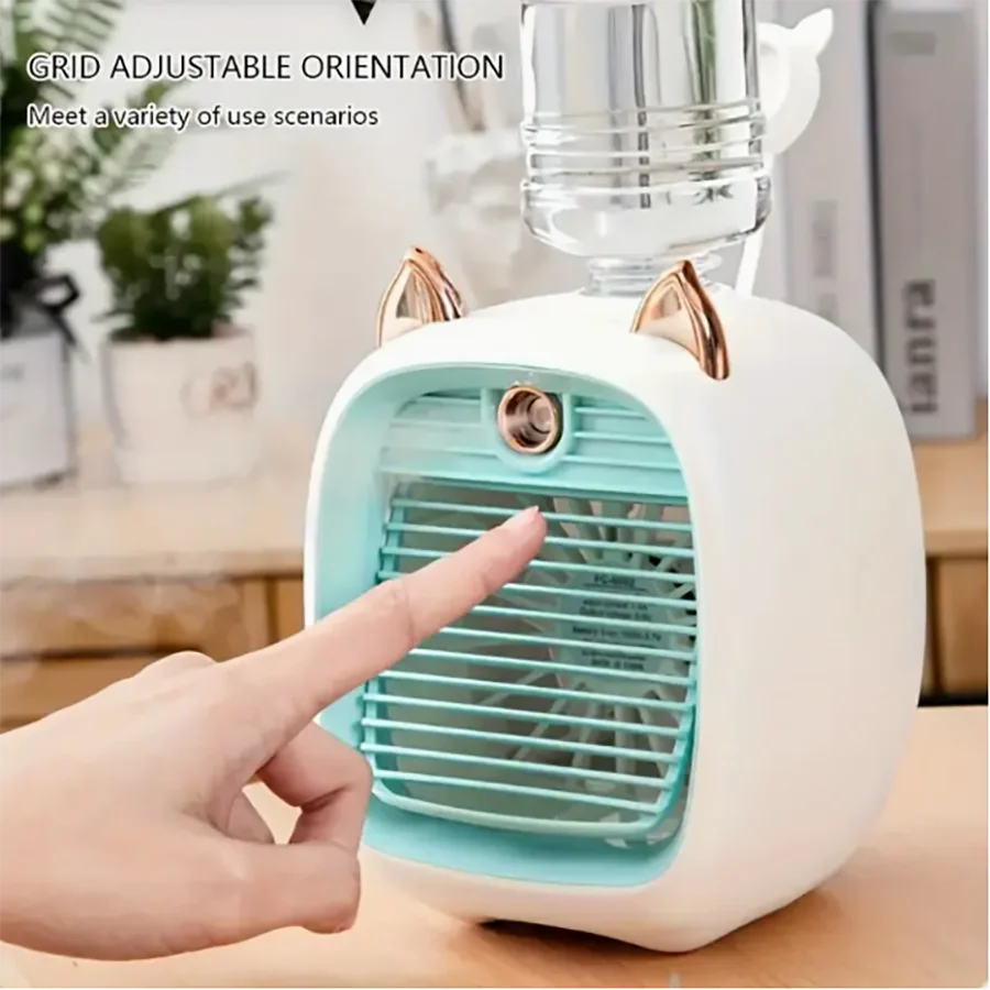 Portable mini air conditioner fan, electricfan, office desk atomization, 1200 mah, 3-speed air conditioner water-cooled fan,USB - Image 2
