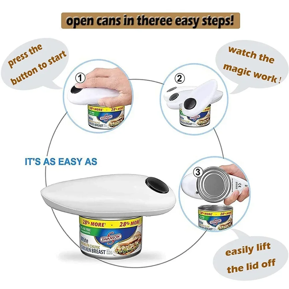 1pc Electric Can Opener; Automatic Can Opener Smooth Edge; Electric Can Openers For Kitchen Arthritis And Seniors; Kitchen Gadge - Image 4