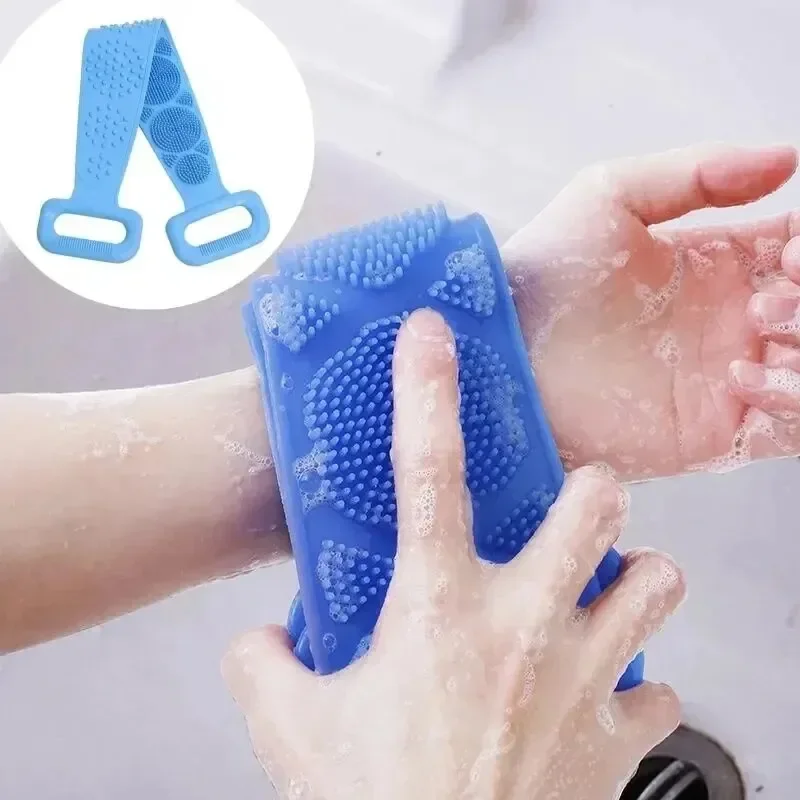 Body Sponge Silicone Back Brushes Bath Towels Scrubber Rubbing Back Peeling Massage Shower Belt Extended Skin Clean Brushes - Image 5