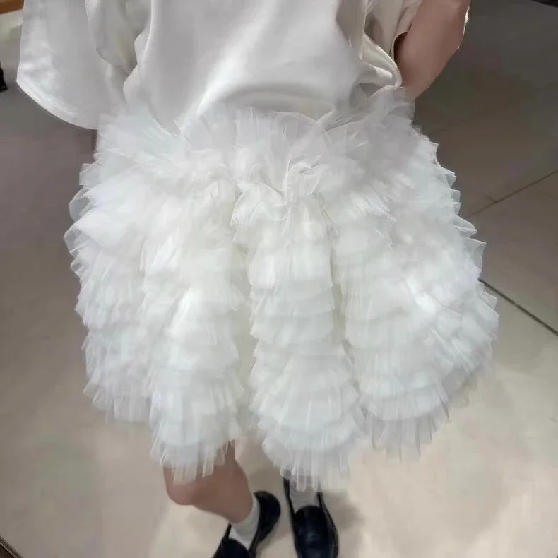 Japanese Style Sweet Bud Cake Skirt Summer New Women's Elastic Waist Short Skirts Ladies Loose Casual T-shirt Tops 2025 - Image 6