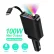 Car Charger with Retractable Charging Cable USB Type C with Starry Sky Spotlight Phone Cigarette Lighter Adapter Compatible