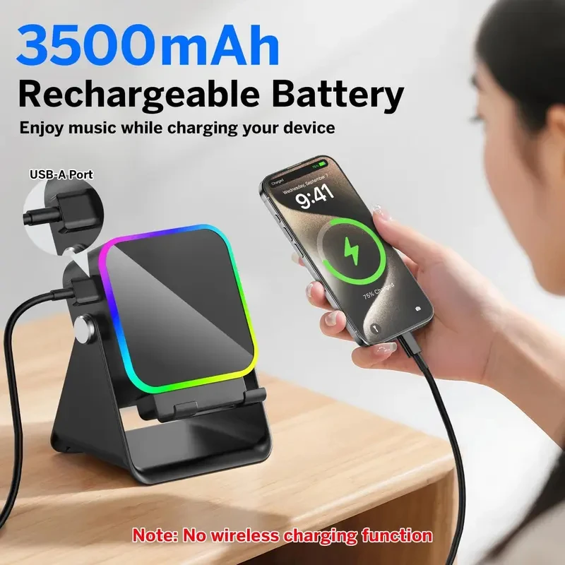NEW 5 In 1 Auto-induction Wireless Induction Speaker 8 Mode RGB Light Phone Stand Surround Sound Portable Bluetooth Phone Holder - Image 4