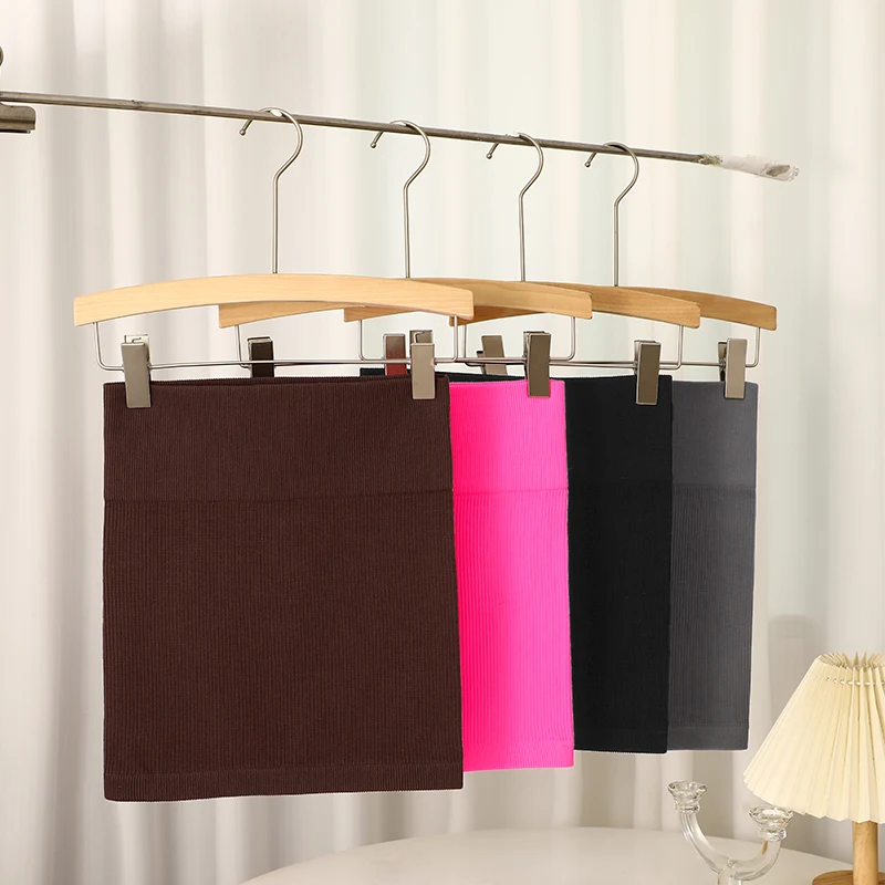 1Pcs Spring Summer New High Waist Elastic Business Women's Mini Skirt Black Slimming Knitted Half Body Skirt Professional Work - Image 3