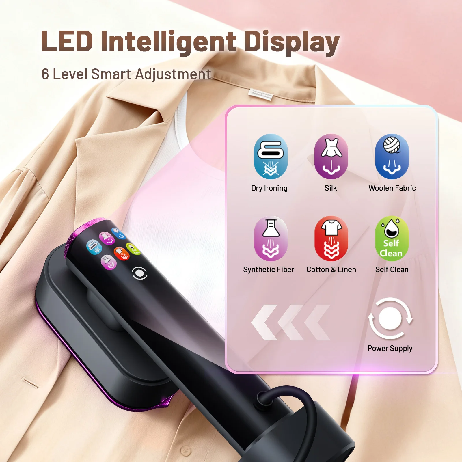 Portable Steamer Iron Mini NEW Handheld Steam Iron for Clothes Fast Heating Travel Garment Fabric Press Machine with Home - Image 6