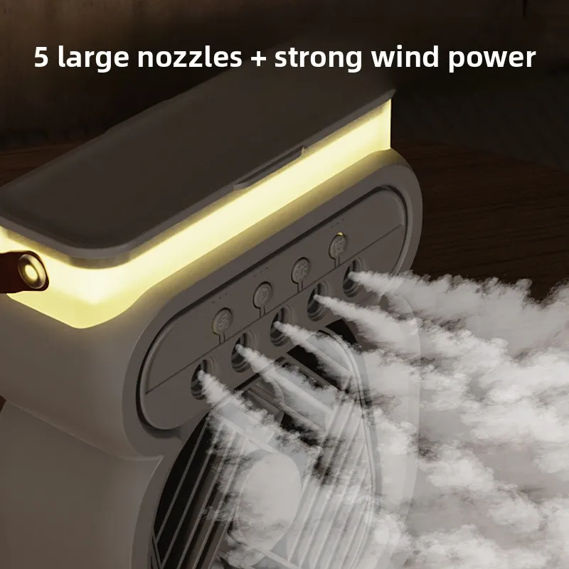 2026 New Multifunctional USB Spray Fan Desktop Humidifier Night Light Portable Cooling Water Mist Fan Home Office Outdoor - Image 2