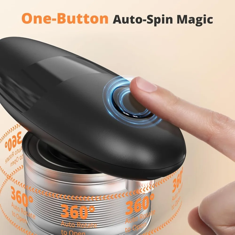 Electric Can Opener, Kitchen Accessories Can Open Almost Any Can, One-touch Automatic Opening, Kitchen Gadget with Smooth Edges - Image 3