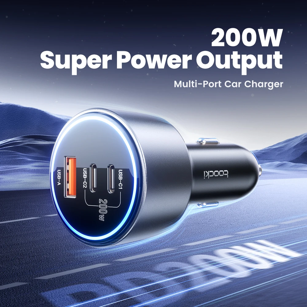 Toocki 200W Car Charger USB Type C QC 4.0 PPS 45W PD 100W Fast Charging USB C Car Phone Charger for iPhone 16 15 Samsung Macbook - Image 2