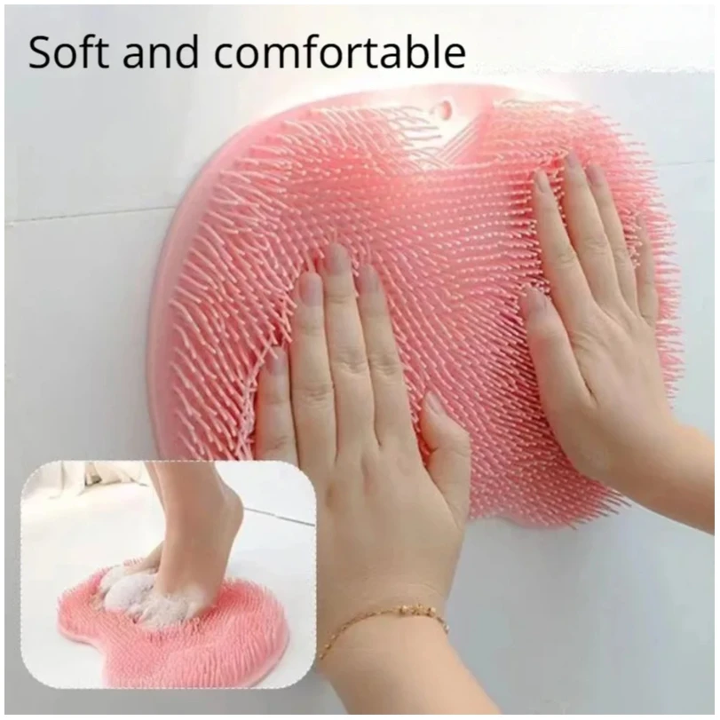 Silicone Massage Shower Mat Non-slip Wash Foot Pad Foot Exfoliating Bathroom Rub Back Brush with Sucker Bath Massage Brush Pad - Image 5