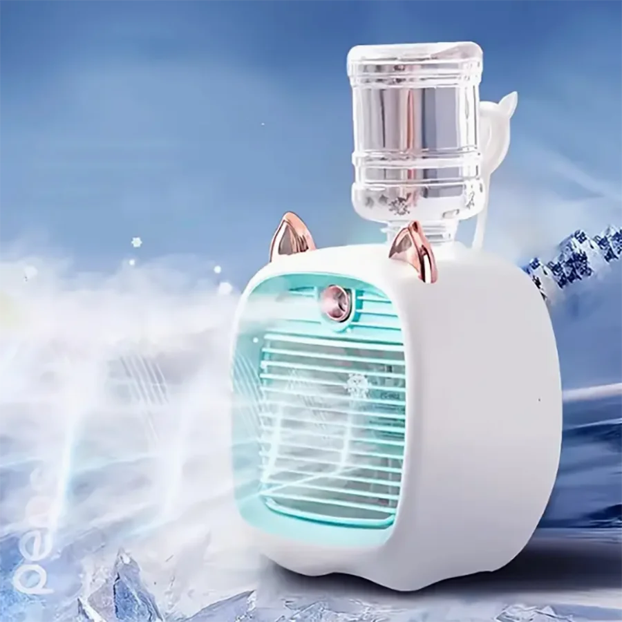 Portable mini air conditioner fan, electricfan, office desk atomization, 1200 mah, 3-speed air conditioner water-cooled fan,USB