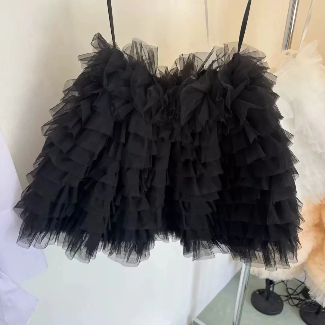 Japanese Style Sweet Bud Cake Skirt Summer New Women's Elastic Waist Short Skirts Ladies Loose Casual T-shirt Tops 2025 - Image 2