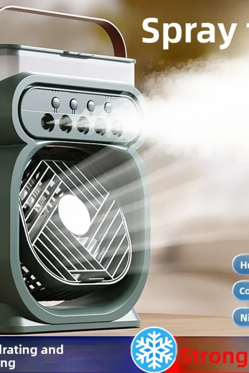 2026 New Multifunctional USB Spray Fan Desktop Humidifier Night Light Portable Cooling Water Mist Fan Home Office Outdoor