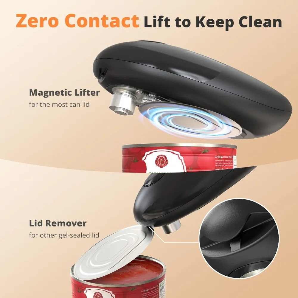 Electric Can Opener, Kitchen Accessories Can Open Almost Any Can, One-touch Automatic Opening, Kitchen Gadget with Smooth Edges - Image 5