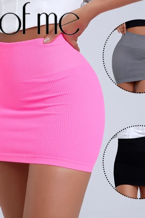 1Pcs Spring Summer New High Waist Elastic Business Women’s Mini Skirt Black Slimming Knitted Half Body Skirt Professional Work
