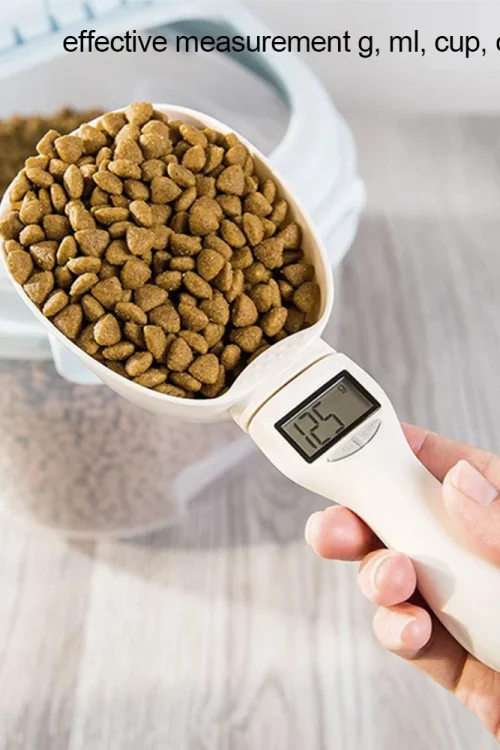 Pet Food Measuring Scoop Electronic Dog Cat Food Measuring Cup Digital Spoon Scale Kitchen Food Scale with LED Display