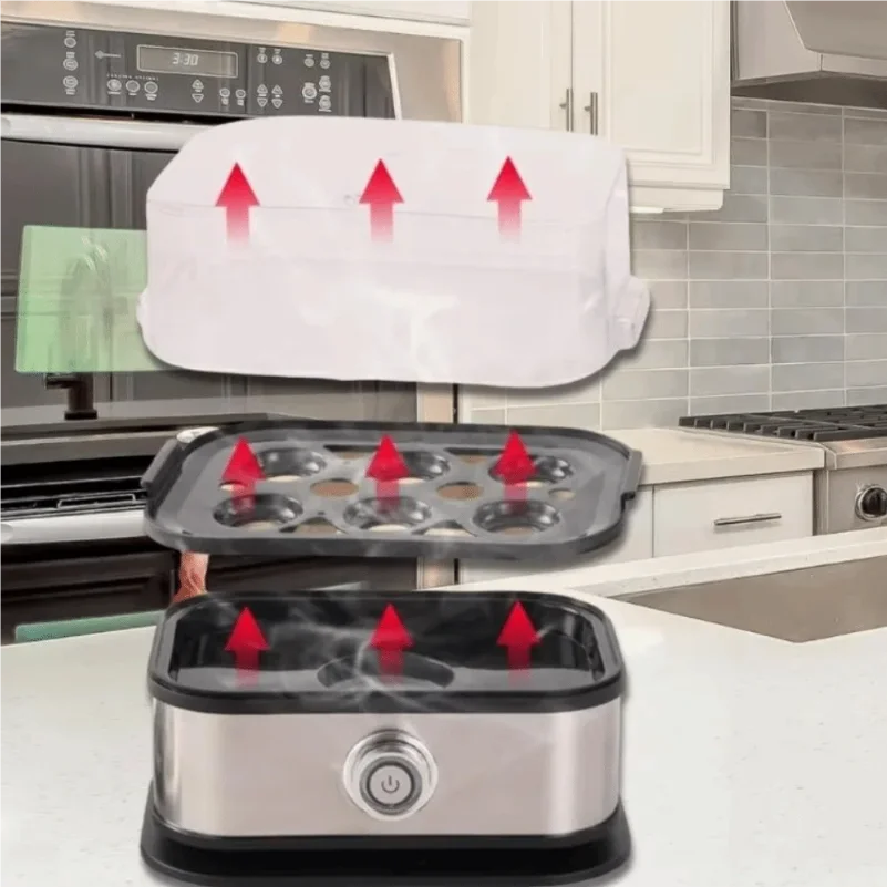 200W Power Eggs Boiler Space Saving Auto Shut-Off Smart Egg Cooker 6 Eggs Capacity Stainless Steel Rapid Egg Cooker - Image 3
