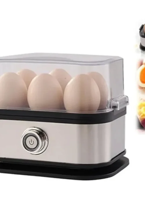 200W Power Eggs Boiler Space Saving Auto Shut-Off Smart Egg Cooker 6 Eggs Capacity Stainless Steel Rapid Egg Cooker