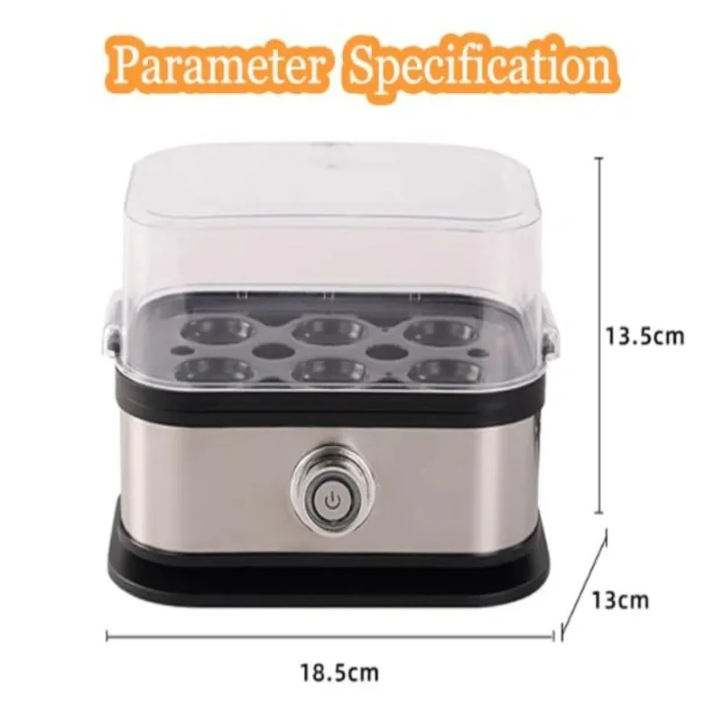 200W Power Eggs Boiler Space Saving Auto Shut-Off Smart Egg Cooker 6 Eggs Capacity Stainless Steel Rapid Egg Cooker - Image 6