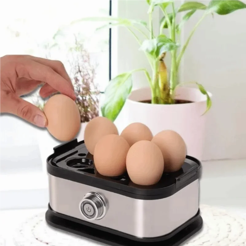 200W Power Eggs Boiler Space Saving Auto Shut-Off Smart Egg Cooker 6 Eggs Capacity Stainless Steel Rapid Egg Cooker - Image 5