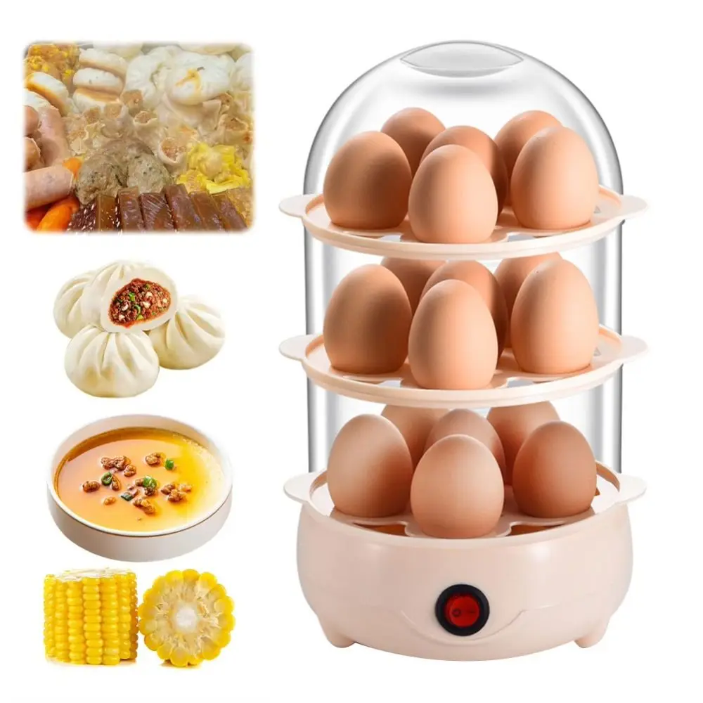 Automatic Power Off Egg Boiler Mini Multi-layer Breakfast Machine with Measuring Cup Egg Poacher for Home Dormitory Automatic Power Off Egg Boiler Mini Multi-layer Breakfast Machine with Measuring Cup Egg Poacher for Home Dormitory